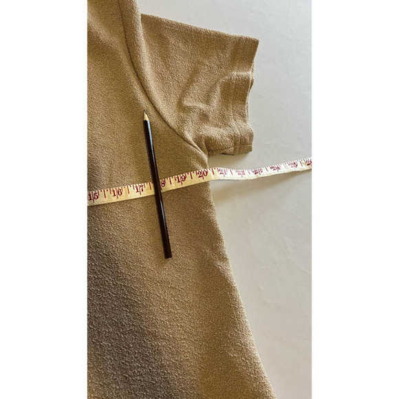 Vintage Nicole Studio Tan Short sleeve Blouse L 10 - Picture 7 of 7